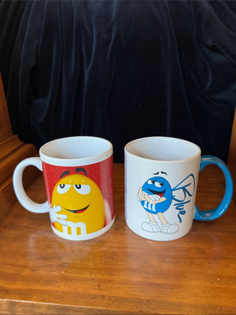 M&M Yellow and Blue Character Mugs (2)